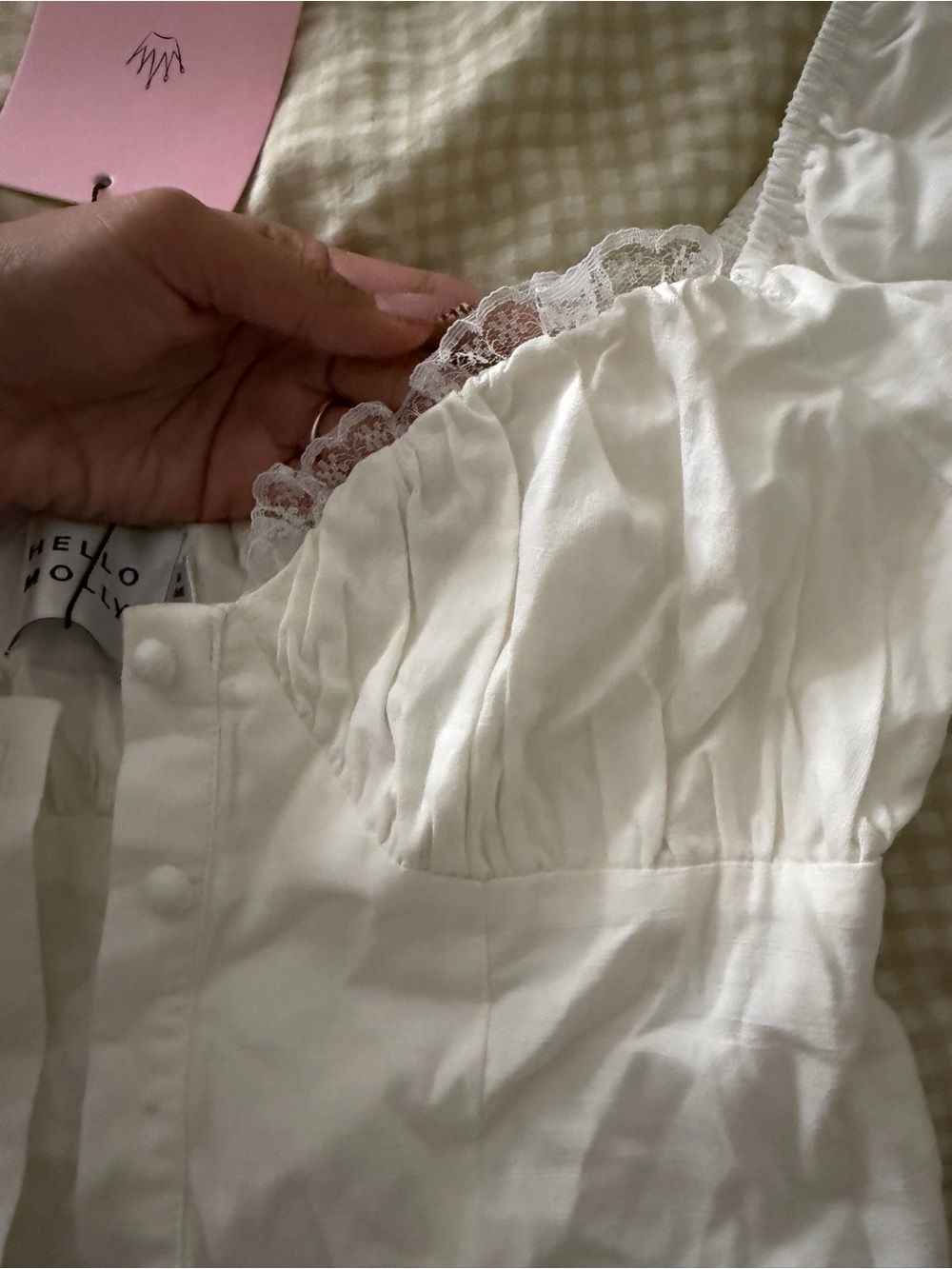 Hello Molly White Ruffled Off-Shoulder Bandeau Top - Picture 3 of 7
